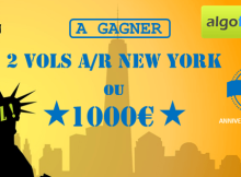 Jouez au concours des 1 an Algofly et gagnez des billets d'avion ou 1000€!