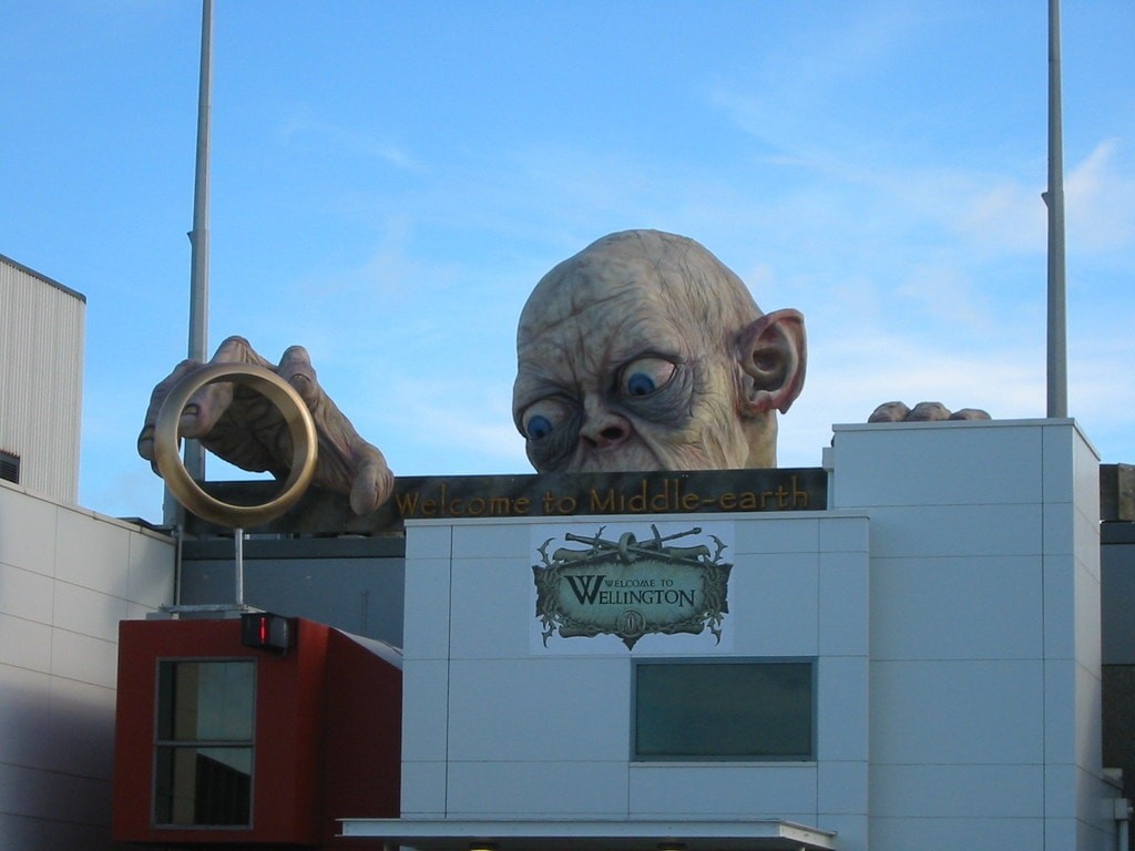 Aéroport Wellington et son écriteau Welcome To Middle Earth