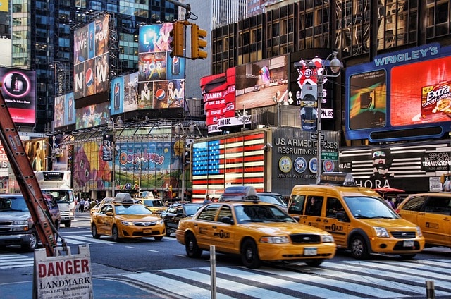 Vue sur Broadway lors d'une visite de la ville de New York