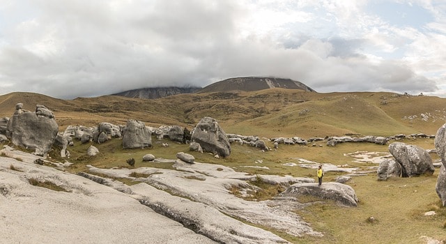 Castle Hill située dans l'île du Sud de la Nouvelle-Zélande et représentant de nombreux décors du Seigneur des Anneaux