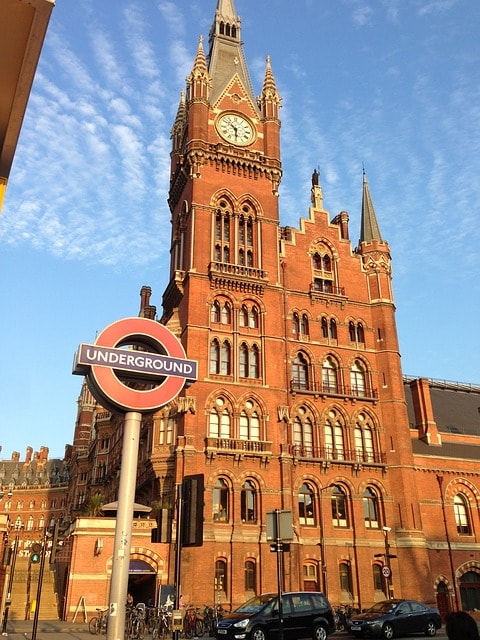 Vue sur la gare King Cross St Pancras, utilisée pour le tournage d'Harry Potter
