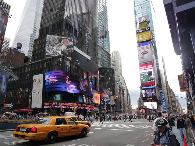 Time Square lors d'une visite de la ville de New York