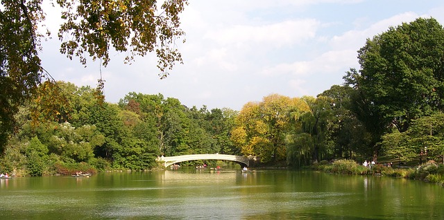 Lac de Central Park à New York au printemps.