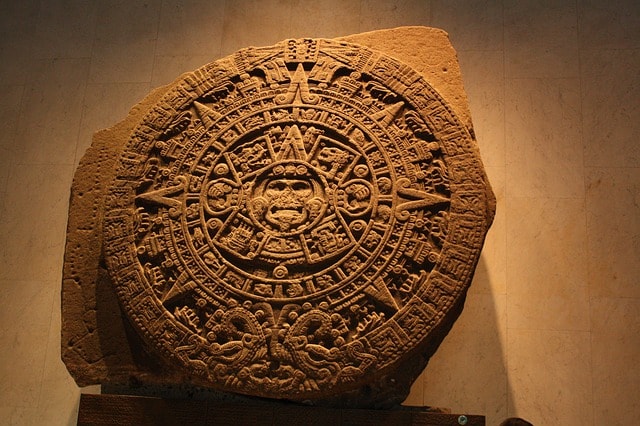 Le calendrier aztèque au musée de l'anthropologie de Mexico.