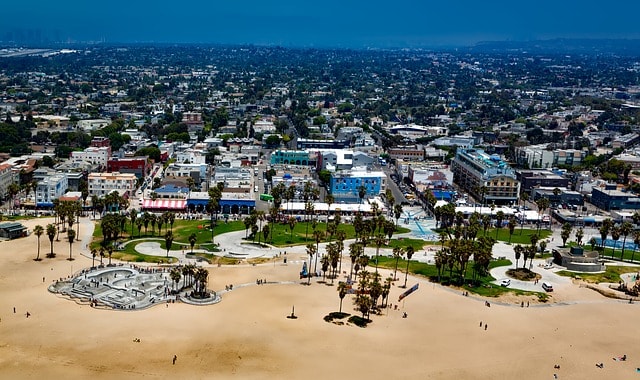 La plage de Venice Beach à Los Angeles.