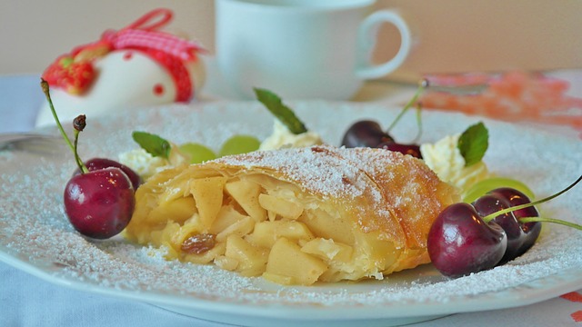 Le dessert aux pommes, très apprécié.