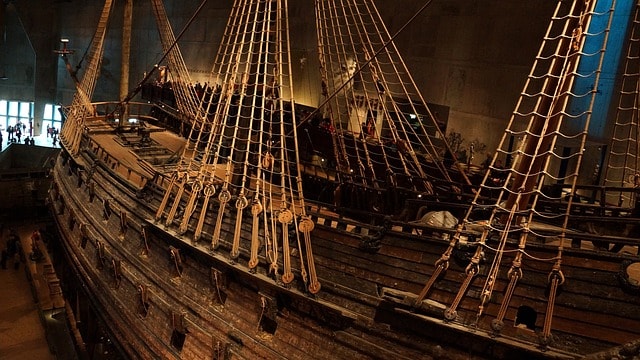 Le bateau Vasa dans le musée du même nom.