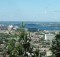 La ville de Montreal avec le fleuve Saint-Laurent.