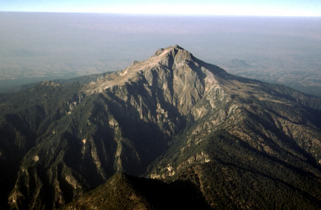 Vue aérienne du volcan La Malinche.