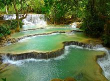 Les cascades à la couleur bleu turquoise de Kuang Zi, au Laos