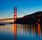 Vu sur le Pont du Golden Gate à San Francisco lors d’un coucher de soleil.