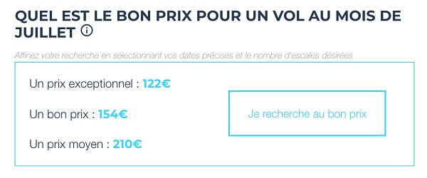 Le prix moyen pour un aller/retour Paris-Ajaccio au mois de juillet.