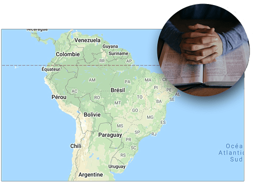 La carte du Brésil avec une petite photo de son info insolite. 