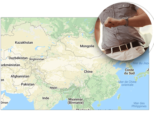 La carte de la Chine avec une petite photo de son info insolite. 