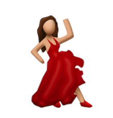 Emoji de la danseuse habillée élégamment en avion. 