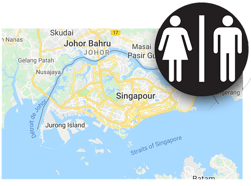 La carte de Singapour avec une petite photo de son info insolite. 