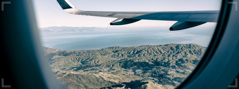 Vu du hublot d'un avion sur le paysage ! 