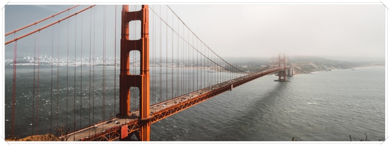 Vue sur le Golden Gate Bridge à San Francisco.