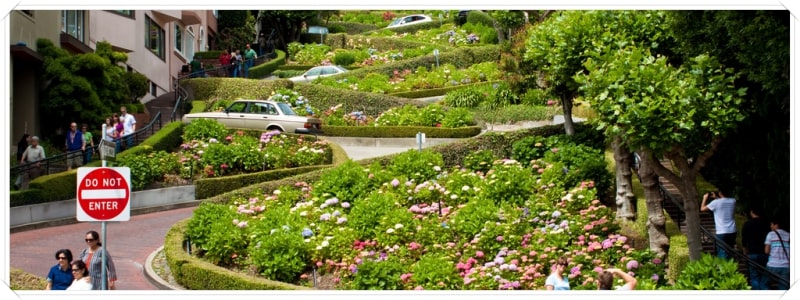 Vue sur Lombard Street à San Francisco.