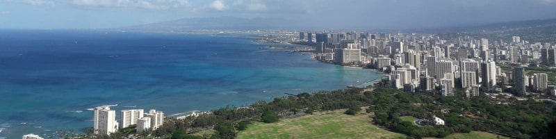 Vue sur Honolulu du Diamond Head.