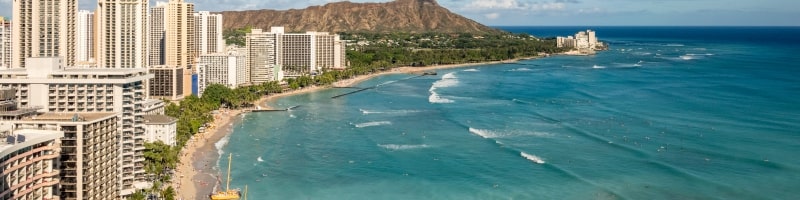 La plage de Waikiki Beach à Honolulu.
