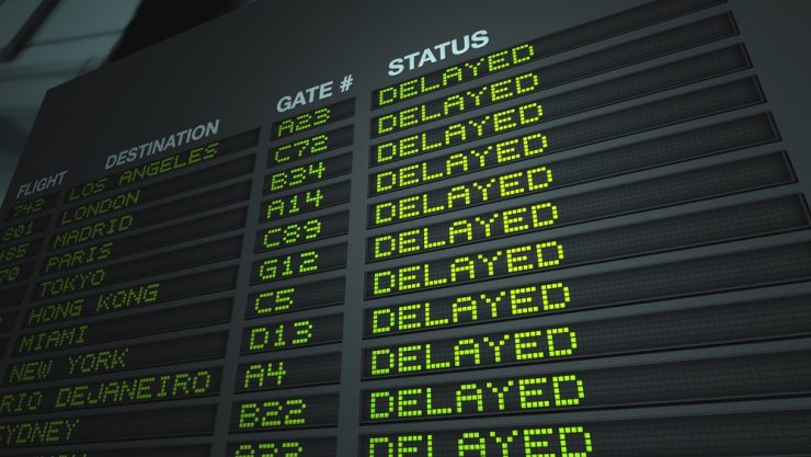 affichage horaire avion, tous les vols retardés d'une heure en Belgique.